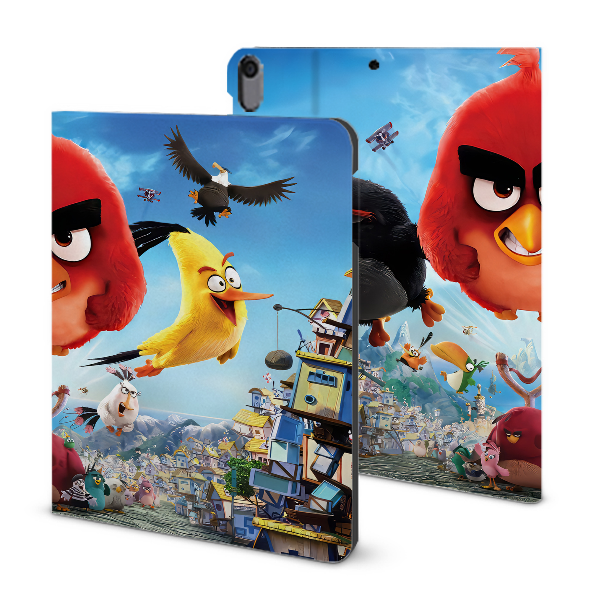 （画像用） Angry Birds アングリーバード IPad ケース ブック型 PUレザー TPU 耐衝撃 軽量 薄型 ペン収納なし 全面保護 IPad 各モデル対応